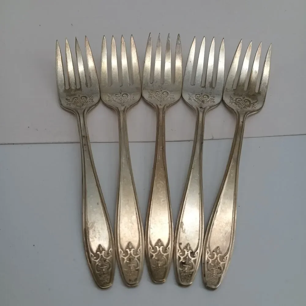 5X SF International Princess-Lady Doris Silverplate Salad Forks